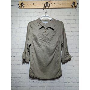 Emily Daniels 1/4 zip, linen mix size medium